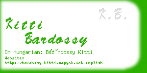 kitti bardossy business card